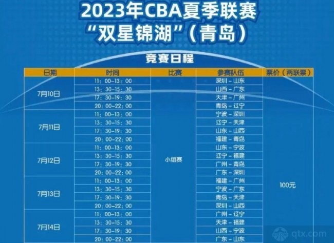 CBA公布新赛季第一阶段赛程